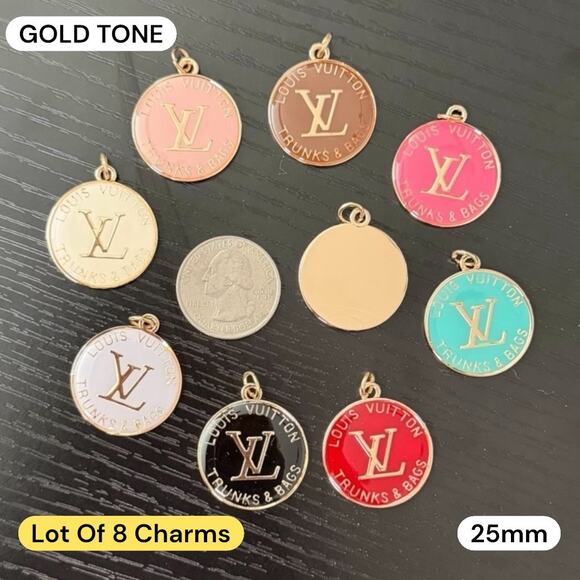 NEW STYLE- Lot Of Louis Vuitton Round Zipper Pull Button Charms 25mm - Picture 1 of 1